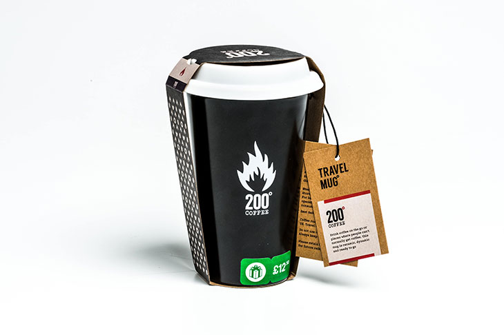 200 Degrees Coffee travel mug