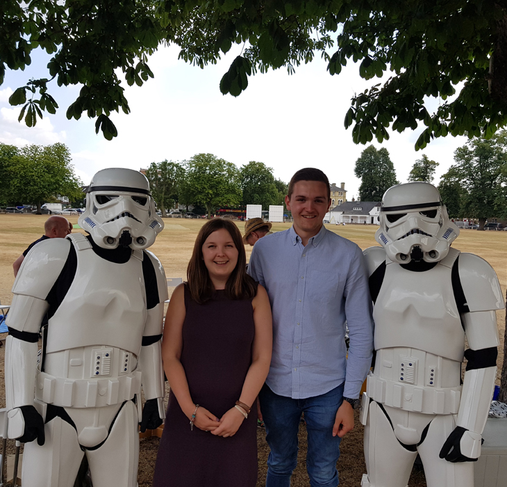 Kimm & Miller staff with two Stormtroopers