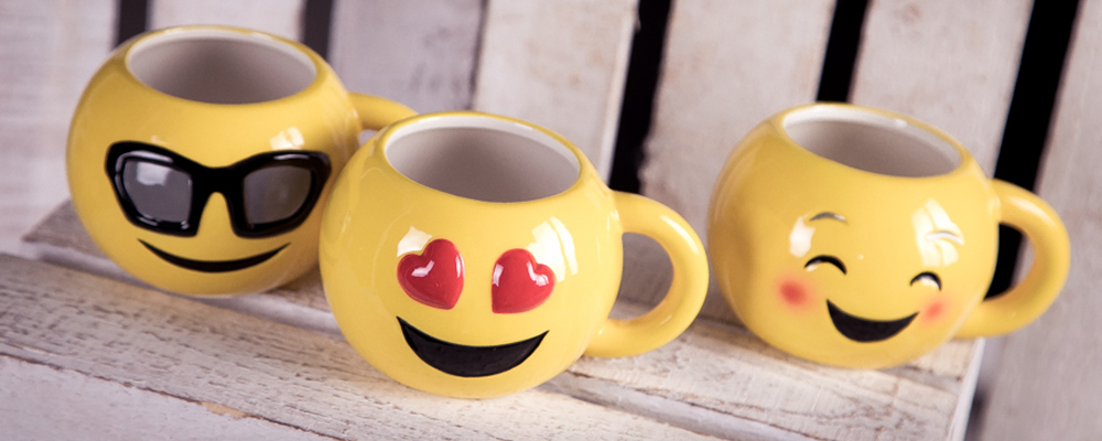 Three Emoji espresso shot mugs